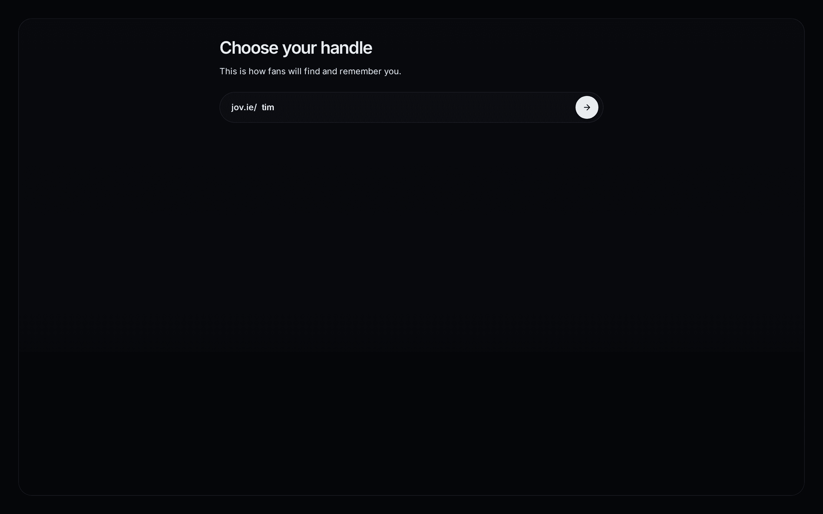 Jovie onboarding with the Tim White profile handle ready to claim.