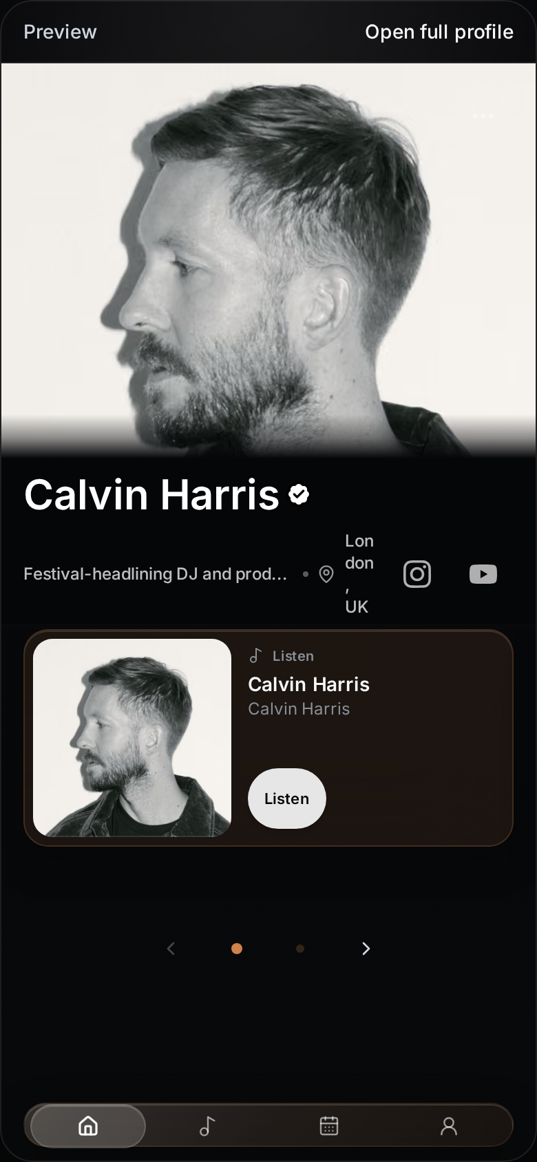 Approved demo capture of a Jovie public profile
