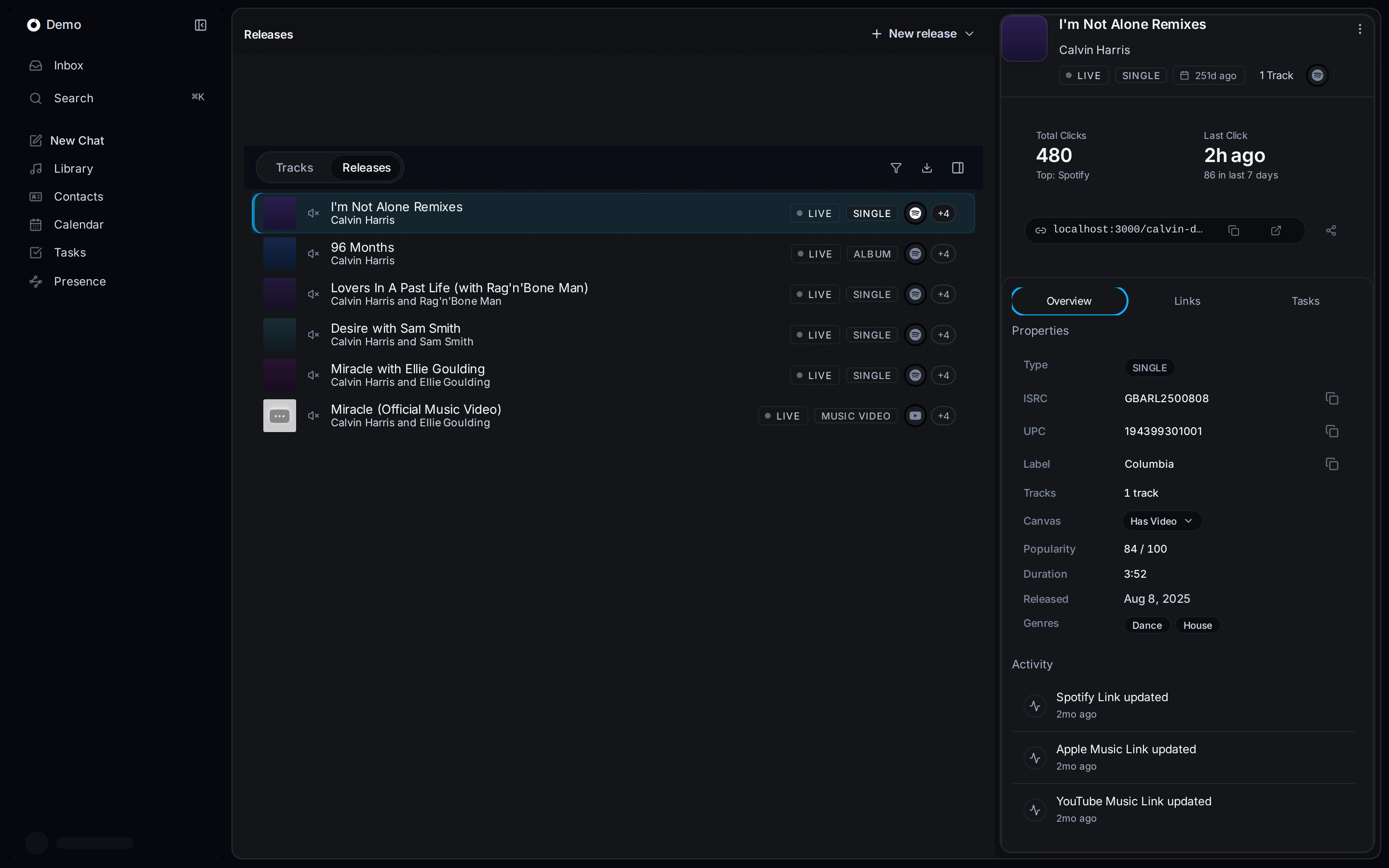 Releases With Sidebar